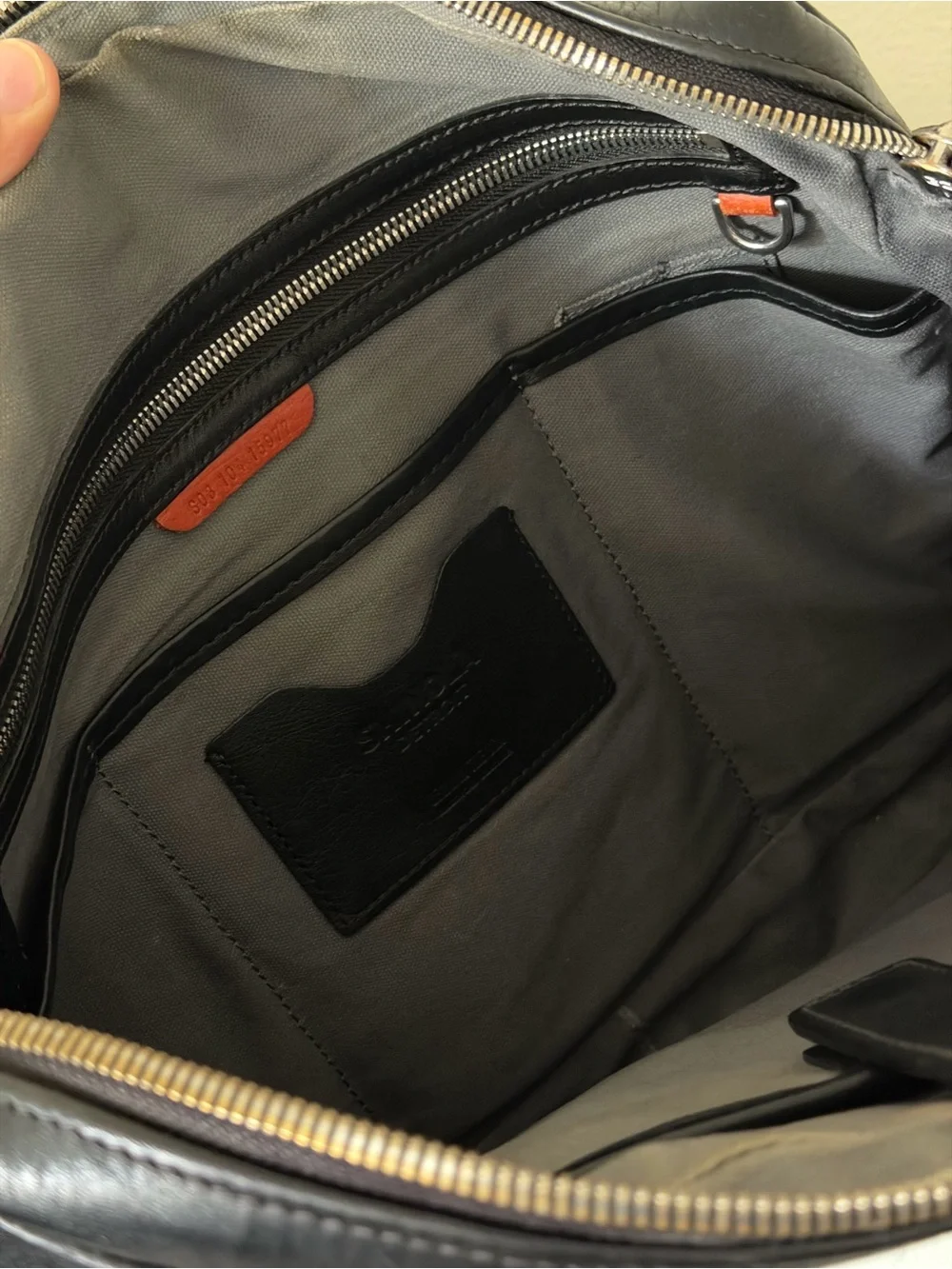 Shinola Black Leather Computer Briefcase with Removable Strap